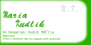 maria kudlik business card